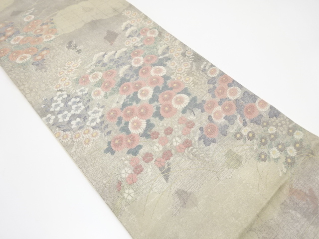 金通し　瑞兆華園文織り出し袋帯